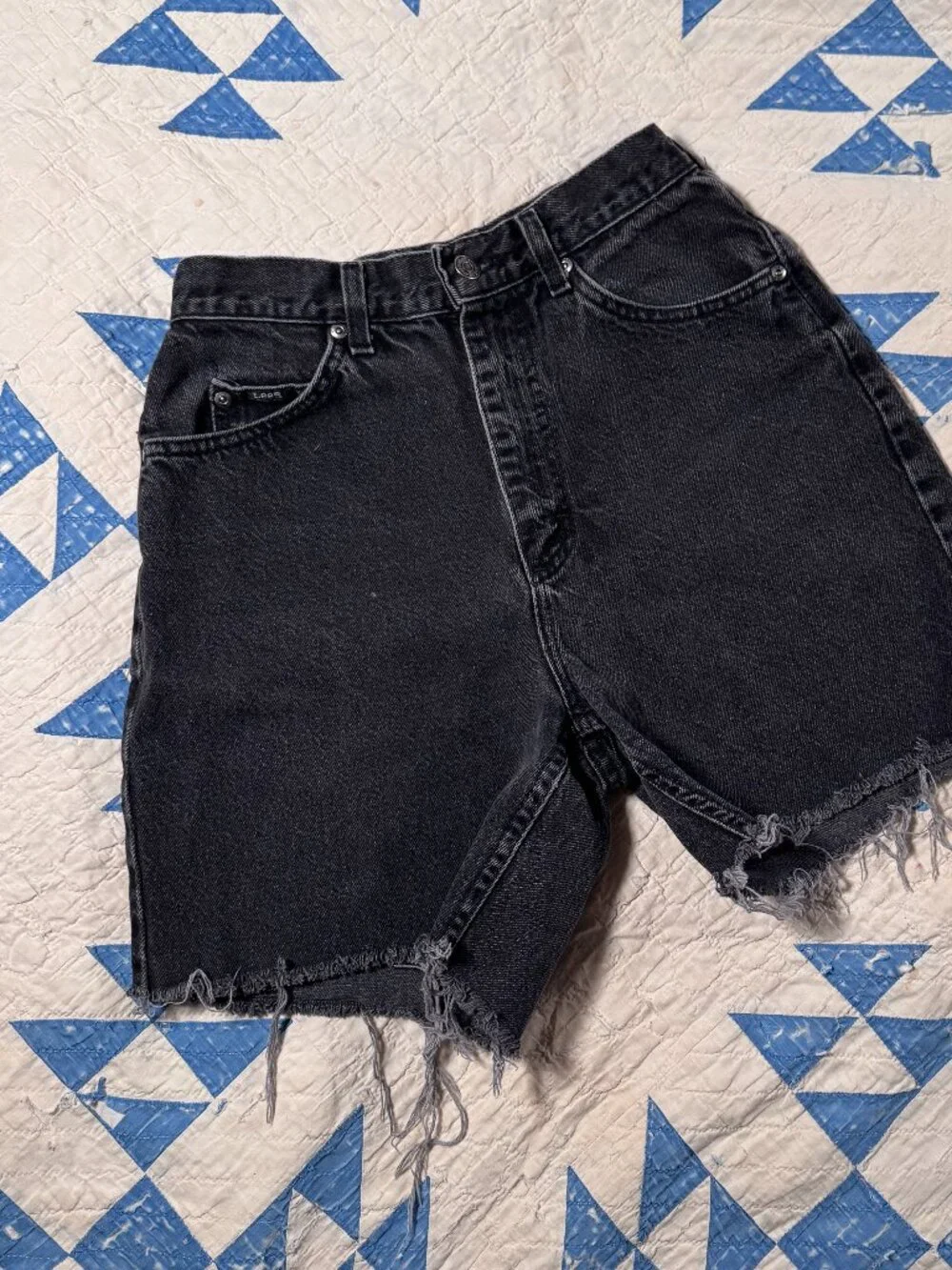Vintage Lee Black Denim Cutoff Shorts